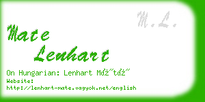 mate lenhart business card